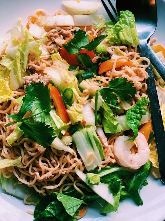 ผัดมาม่าวีแกน Vegan Pad Mama Recipe (Stir Fried Instant Noodles)