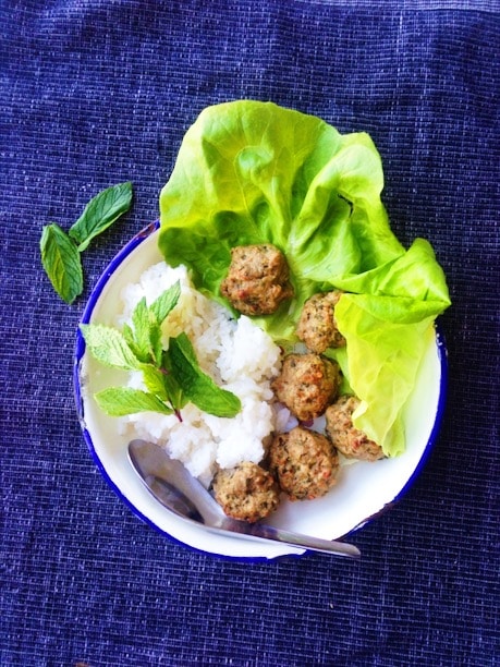 Thai Larb Meatball Lettuce Wraps Recipe