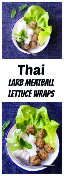 thai larb meatball lettuce wraps