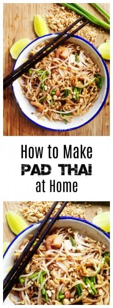 Pad Thai Recipe-Thai-Foodie: Homemade pad thai? Amazing!! A legit recipe that will remind you of pad thai from the streets of Bangkok, full of traditional Thai flavors like tamarind, fish sauce, rice noodles, green onions, bean sprouts and ground peanuts! Make this today!! | thai-foodie.com