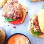 The perfect fusion of Thai and American food, a healthy Thai Turkey Slider jam-packed with flavors like ginger, green onion, garlic, cilantro and Thai chili pepper if you are up for it, and topped with an easy Thai Sriracha homemade mayo! | thai-foodie.com