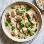 tom kha soup plated