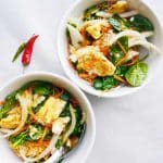 Spicy Thai Fried Egg Salad, perfect combo of fresh, zesty flavors: spicy Thai chili peppers, crispy fried egg, crunchy onion, lip-smacking lime and cool cilantro! Thai egg salad will rock your tastebuds' world! | thai-foodie.com