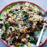 The best way to eat leftover stuffing from Thanksgiving is in stuffing fried rice! You wont want to eat stuffing any other way again! | thai-foodie.com