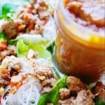 Have you ever had legit Thai peanut sauce? Now's your chance to make it at home with this easy recipe. So jam-packed with flavor: coconut milk, Thai red curry paste, and roasted peanuts! Plus it's a gluten-free, dairy-free, vegan Thai peanut sauce! Perfection! | thai-foodie.com