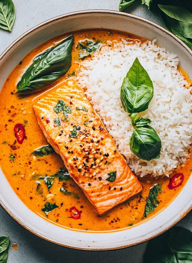 chu chee salmon curry | thai-foodie.com