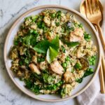 green curry fried rice plated