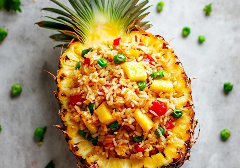 Pineapple Chicken Fried Rice | thai-foodie.com
