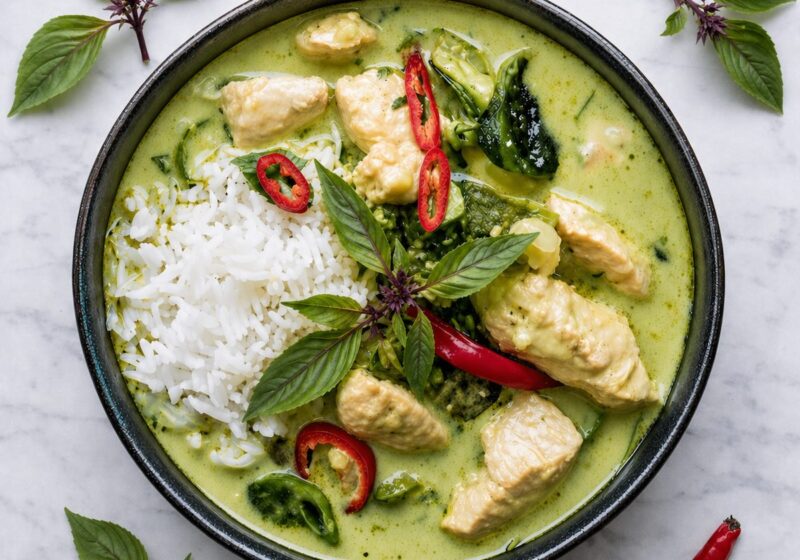 thai green curry with chicken basil