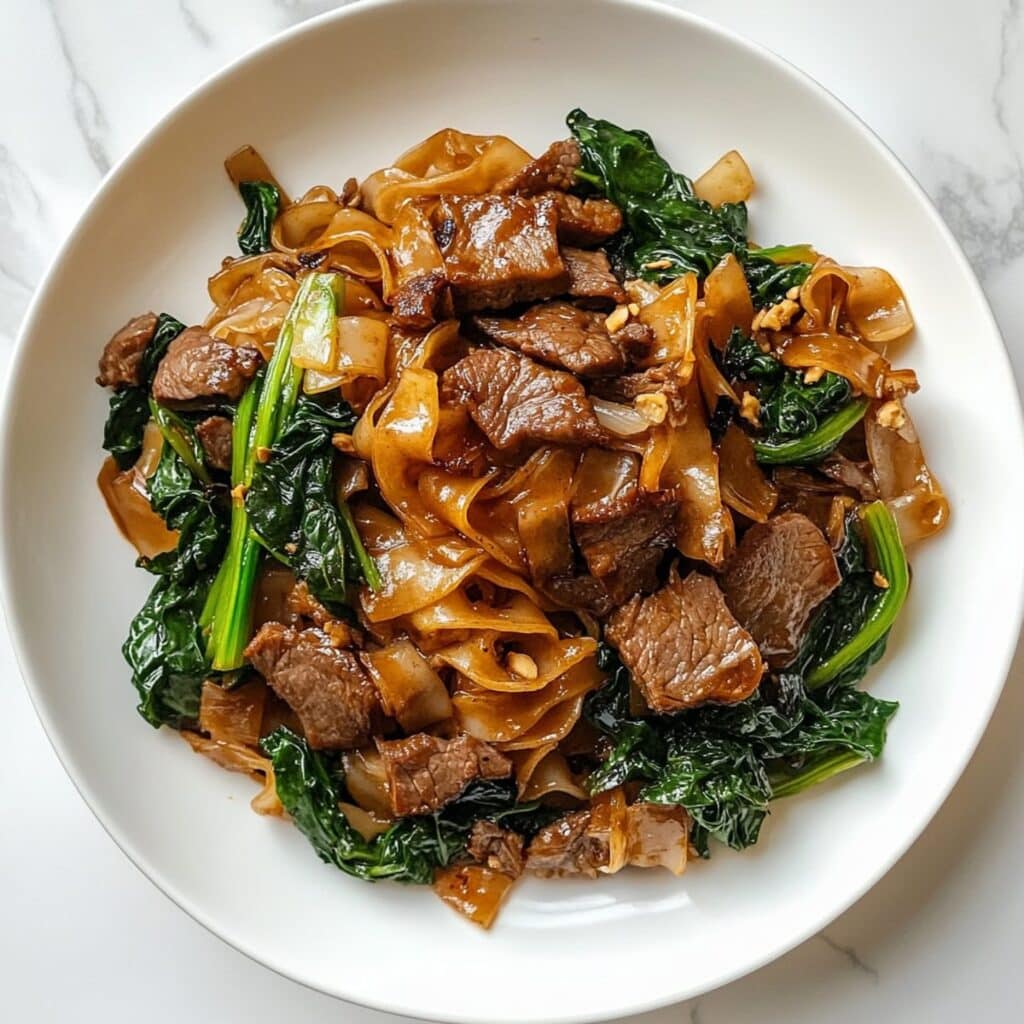 beef pad see ew plated