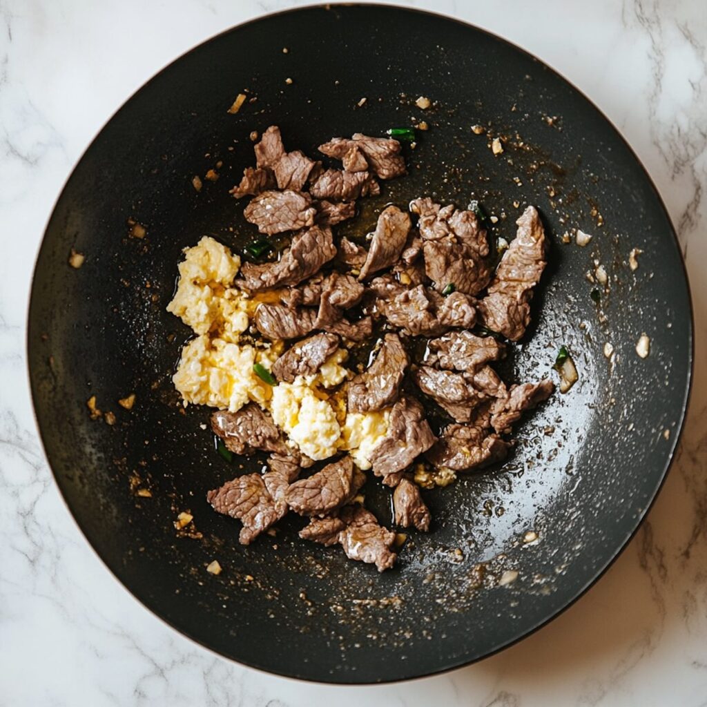 beef pad see ew and egg stir-fry