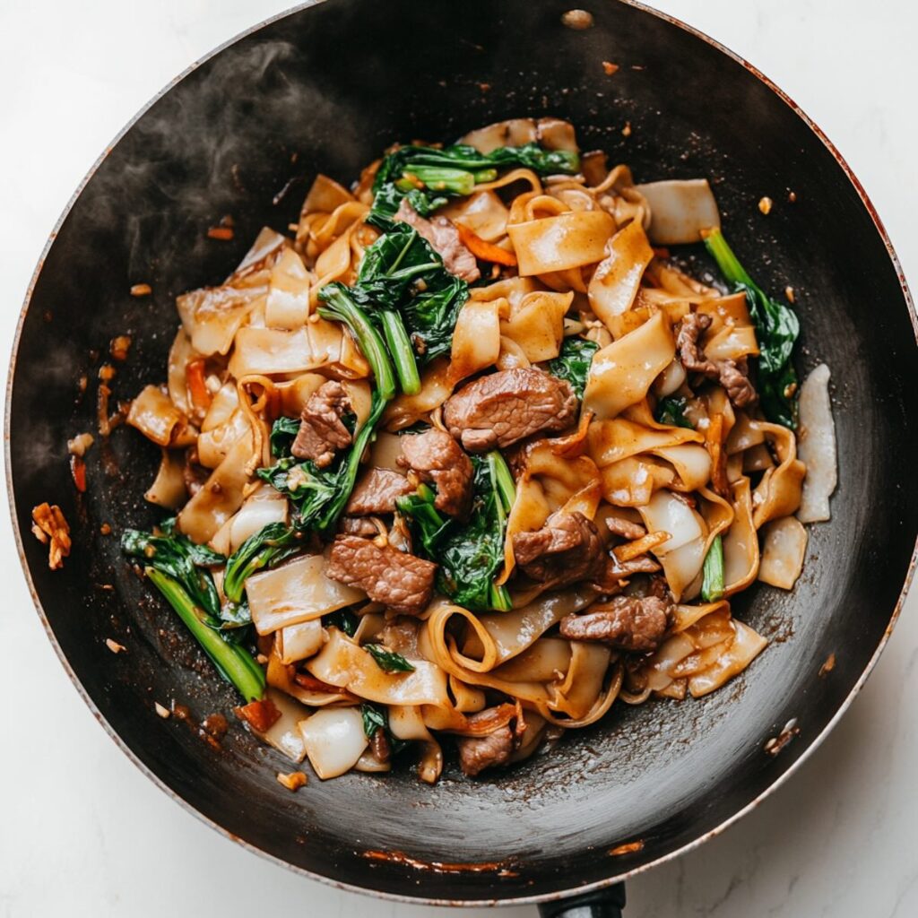 beef pad see ew stir-fry