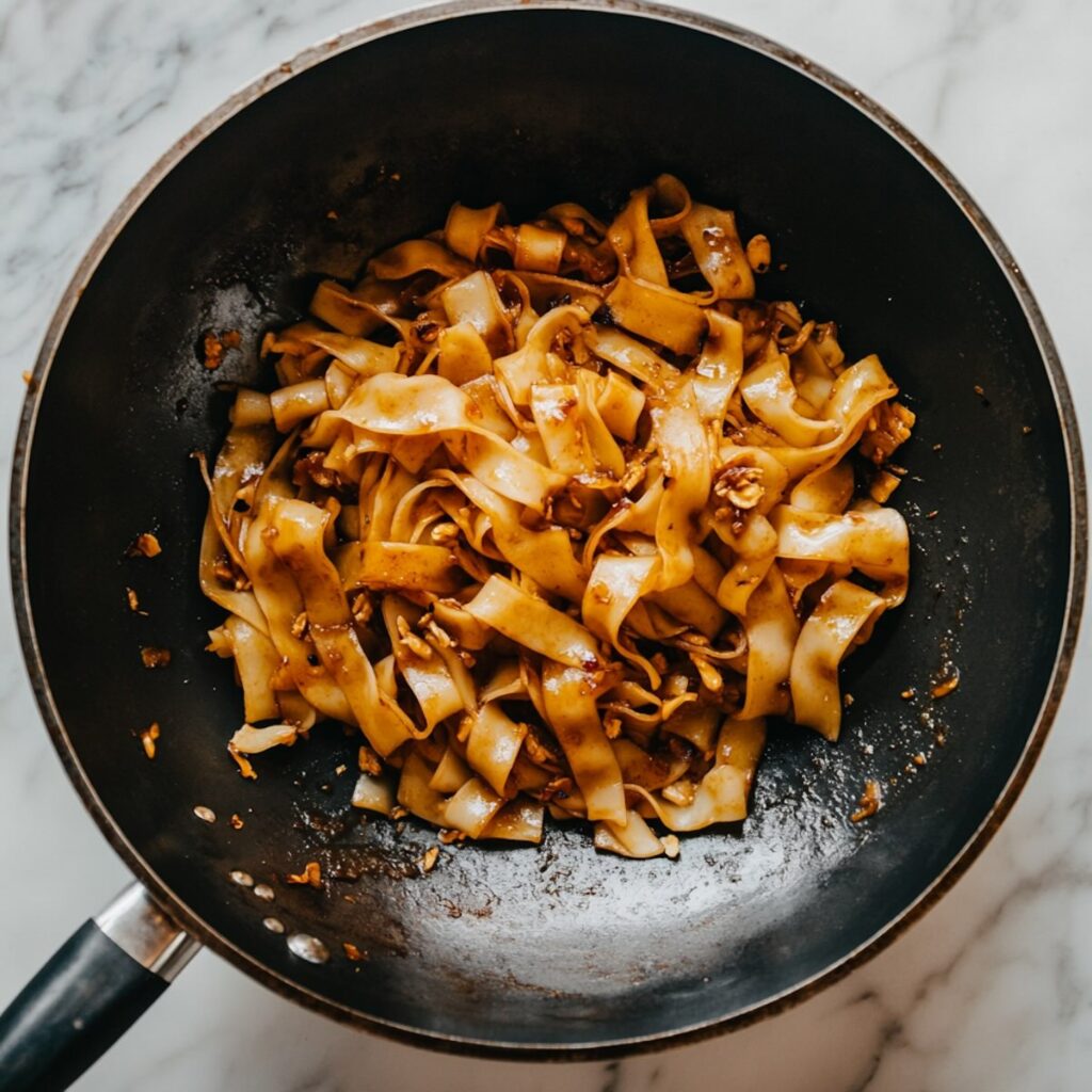 pad see ew noodles stir-fry