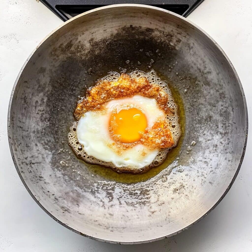 thai fried eggs wok