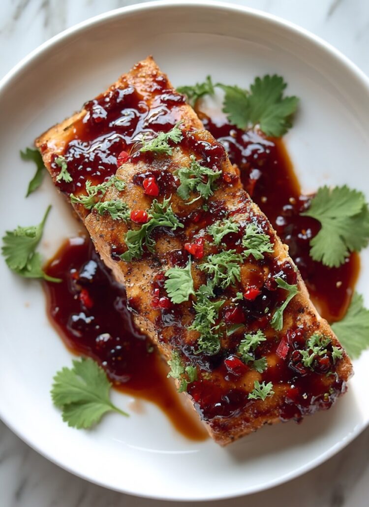 pla rad prik with cilantro plated